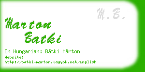 marton batki business card