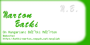 marton batki business card